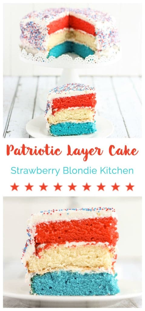 Patriotic Layer Cake | Strawberry Blondie Kitchen