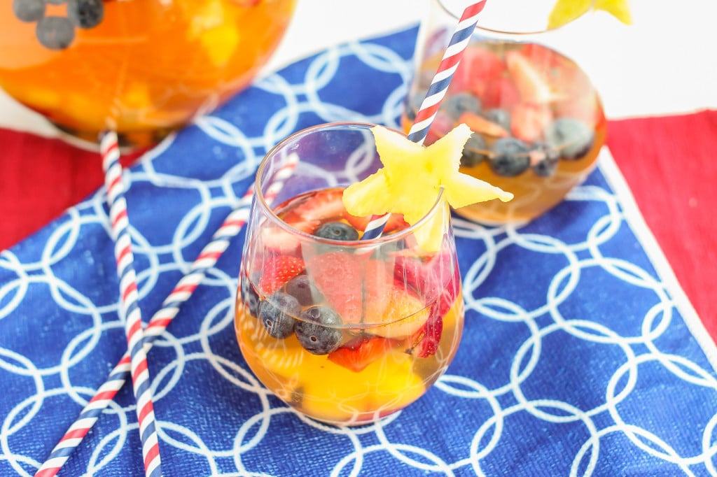 Red White and Blue Sangria| Strawberry Blondie Kitchen