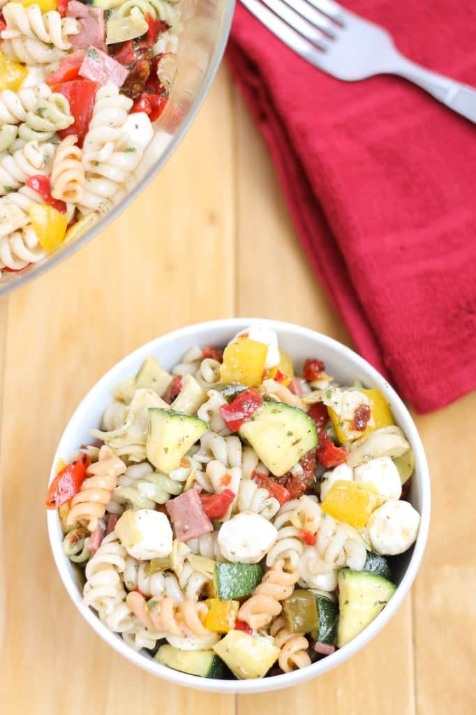 Everything but the Kitchen Sink Pasta Salad | Strawberry Blondie Kitchen