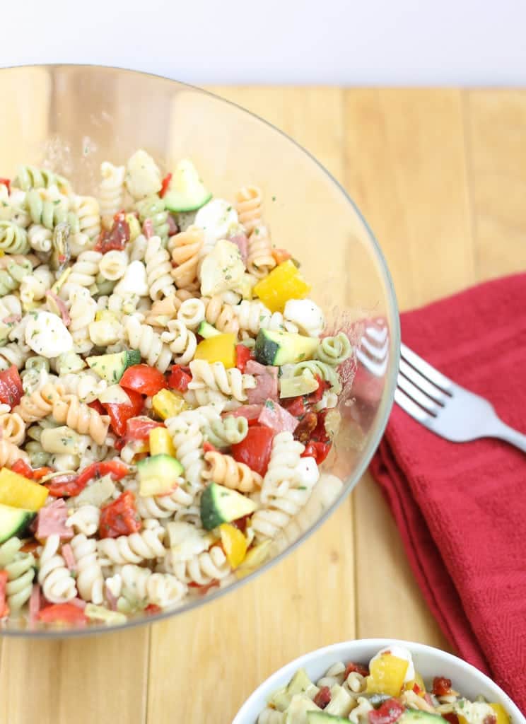 Everything but the Kitchen Sink Pasta Salad | Strawberry Blondie Kitchen