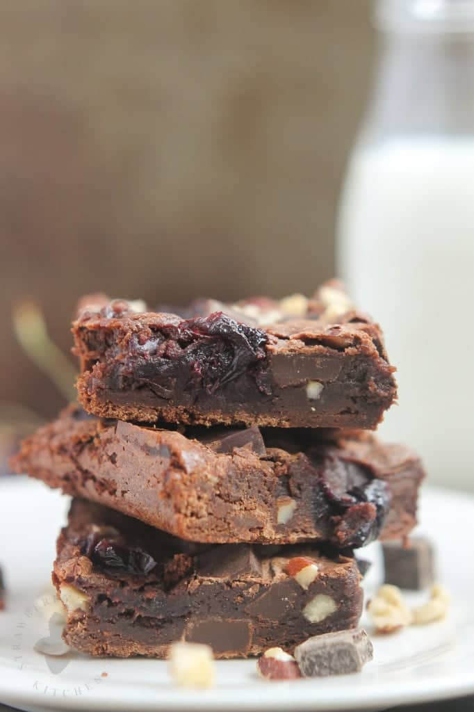 Roasted Cherry Hazelnut Chunk Brownies | Strawberry Blondie Kitchen