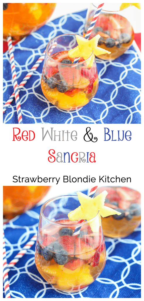 Red White and Blue Sangria| Strawberry Blondie Kitchen