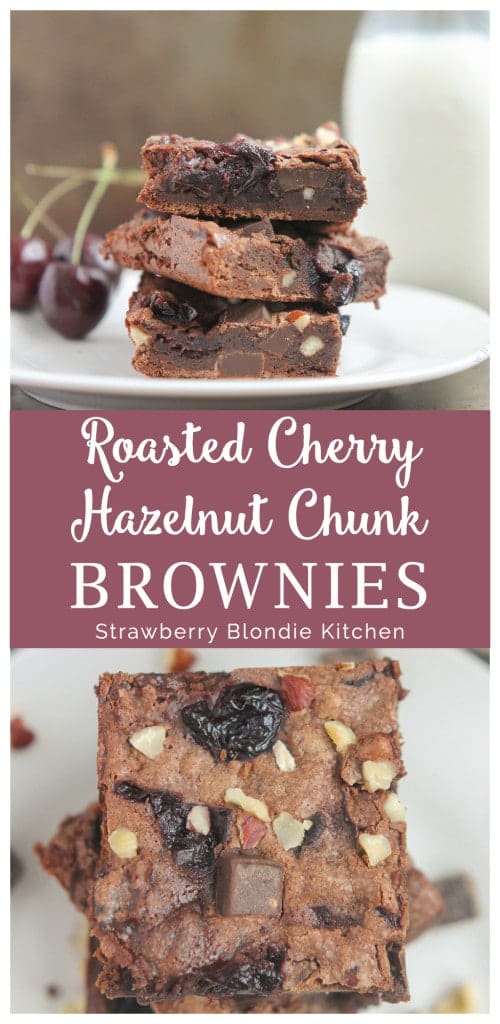 Roasted Cherry Hazelnut Chunk Brownies | Strawberry Blondie Kitchen