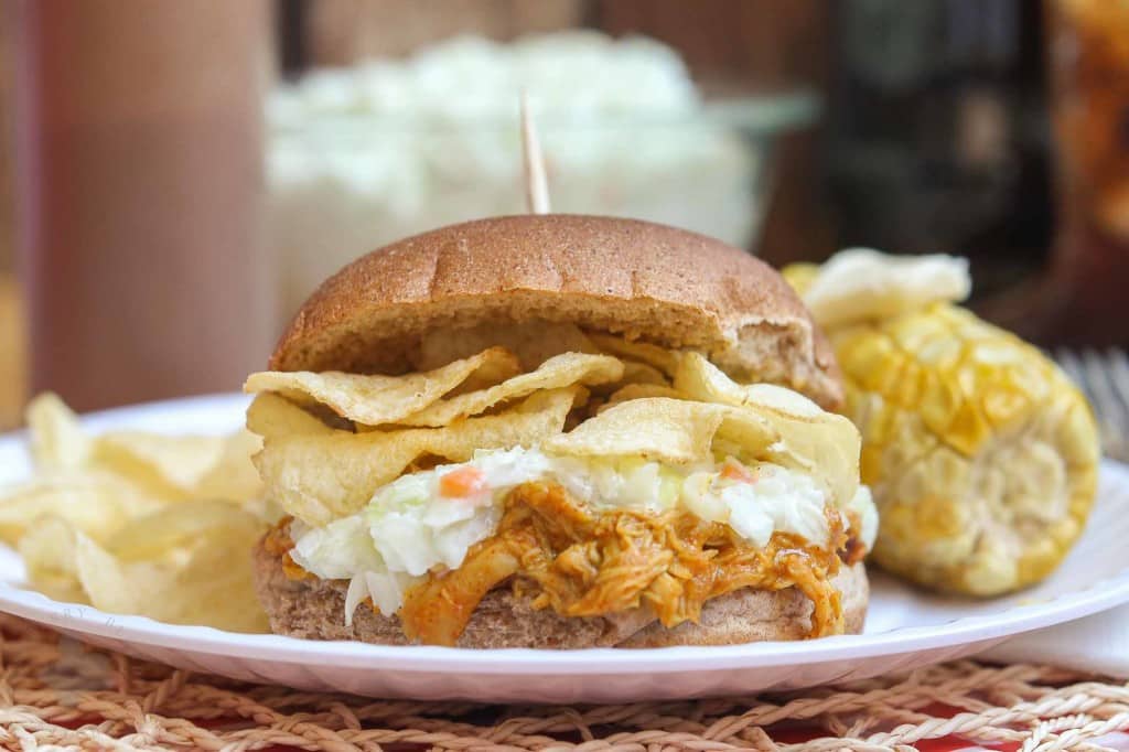 Pulled Chicken Sandwiches with Homemade BBQ Sauce | Strawberry Blondie Kitchen