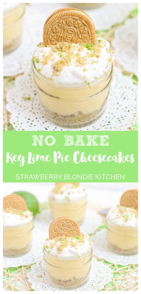 No Bake Mini Key Lime Pie Cheesecakes | Strawberry Blondie Kitchen