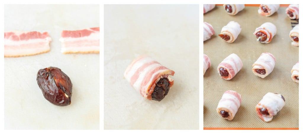 Sweet, creamy, sharp and smoky, these Bacon Wrapped Blue Cheese Stuffed Dates are perfect for your next party! 3 ingredients and super simple, these are sure to be your next go to appetizer for all those upcoming holiday festivities. | Strawberry Blondie Kitchen