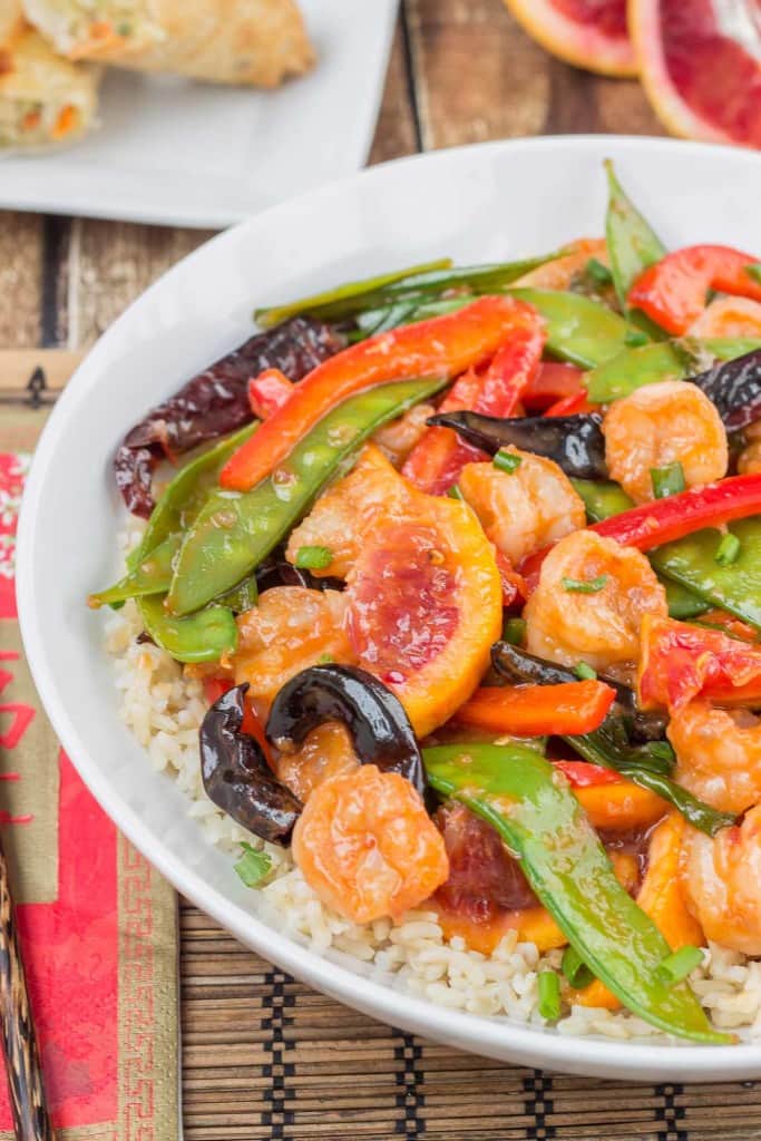 Celebrate Chinese New Year this year with Blood Orange Shrimp Stir Fry. It's a perfect balance of spicy and sweet and a great 