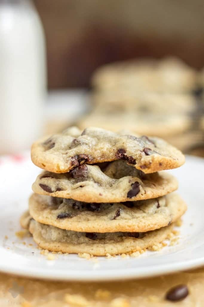 Soft, chewy, a little crunchy on the outside, buttery and sweet, these Espresso Chocolate Chip Cookies combine two of the best flavor combos, coffee and chocolate. They are a perfect pair, match made in Heaven, two peas in a pod...you get my drift. | Strawberry Blondie Kitchen