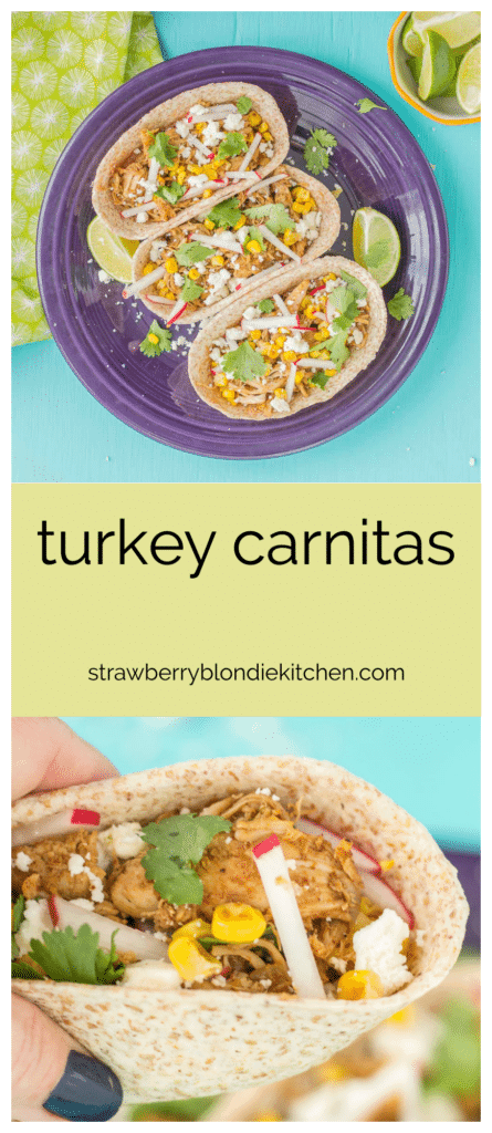 There's no better way to use up leftover Thanksgiving Turkey than Turkey Carnitas. They're perfect for Taco Tuesday, game day and a BIG crowd pleaser! | Strawberry Blondie Kitchen