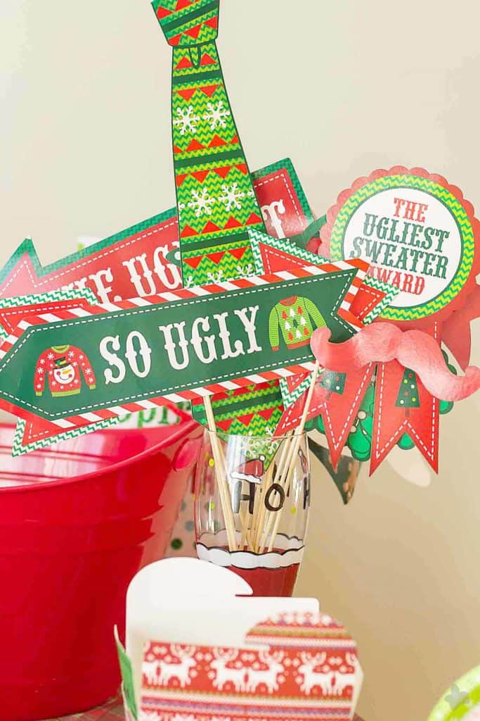 Ever wonder How to Throw an Ugly Sweater Party? I'm here to help with all the delicious foods, tasty beverages and the cheesiest decorations you can find! | Strawberry Blondie Kitchen