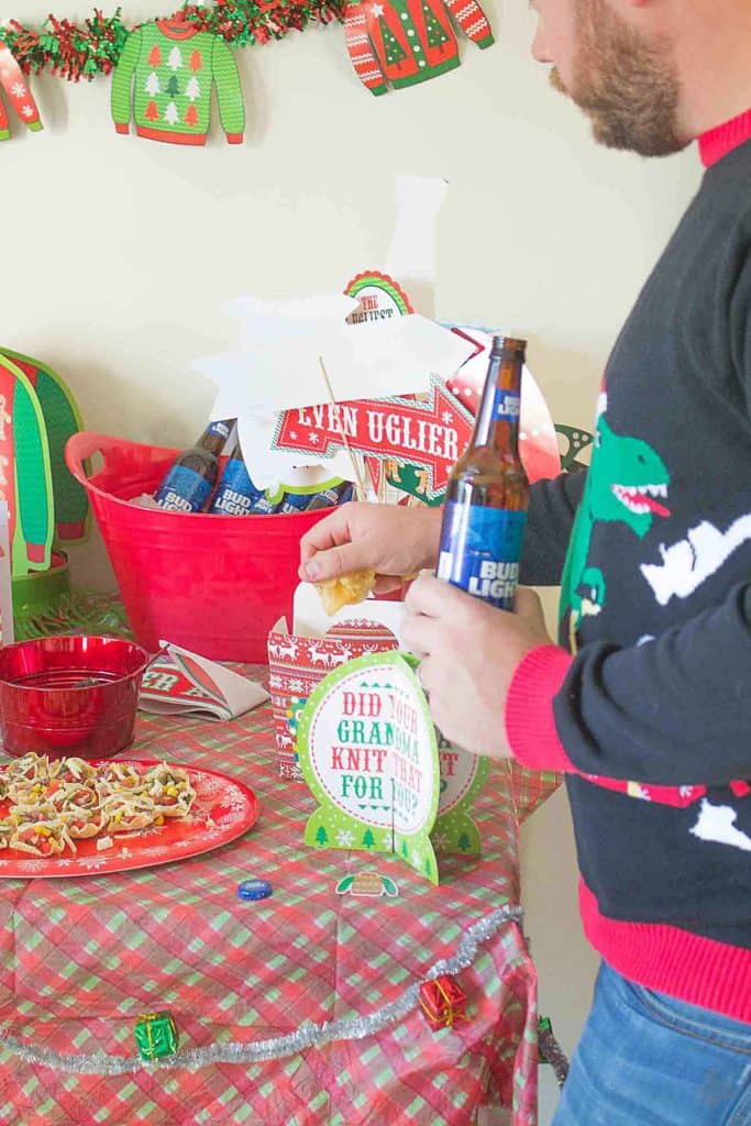 Ever wonder How to Throw an Ugly Sweater Party? I'm here to help with all the delicious foods, tasty beverages and the cheesiest decorations you can find! | Strawberry Blondie Kitchen