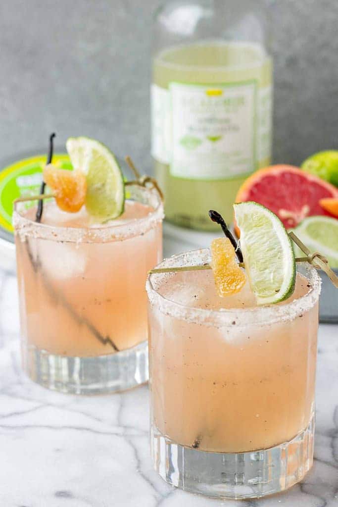 Grapefruit Ginger Vanilla Margarita | Strawberry Blondie Kitchen