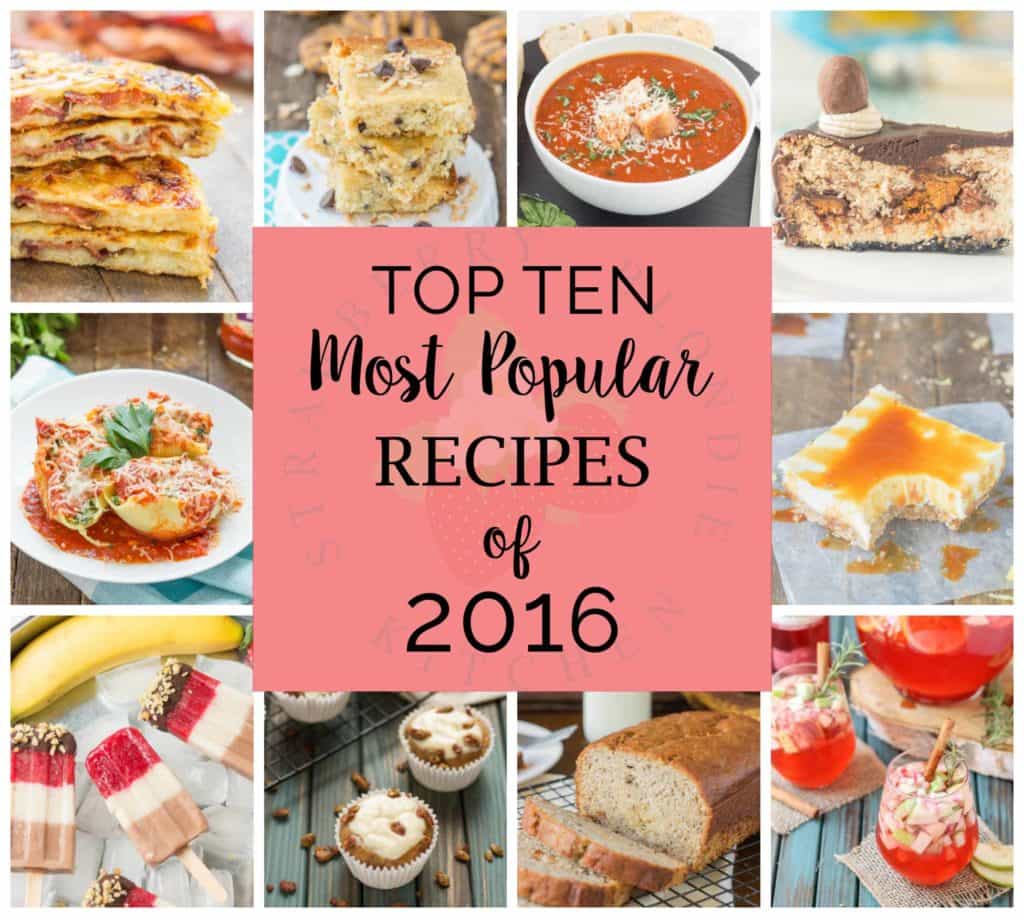 Here are the Top Ten Most Popular Recipes of 2016 from Strawberry Blondie Kitchen.  From drinks, sandwiches, pasta dessert and cocktails everything was covered and devoured.  As always, thank you for being here and stay hungry!