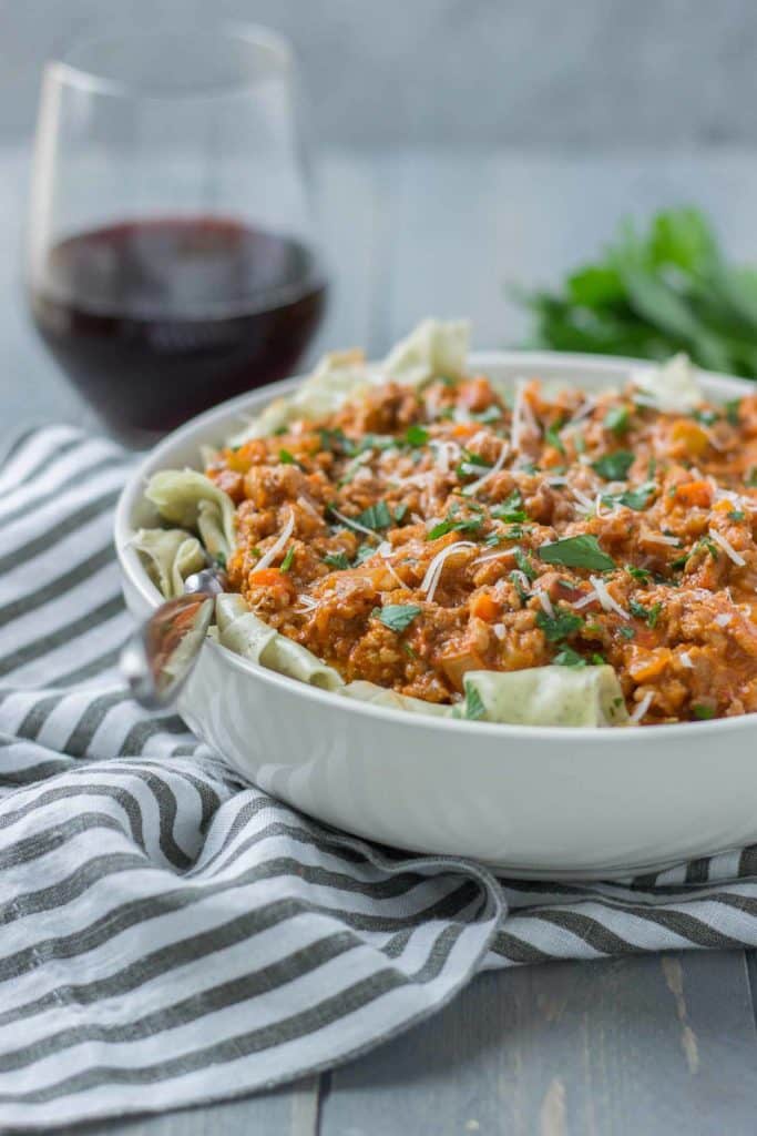 Thick, hearty and comforting, this Beef Ragu with Pappardelle will be a permanent fix on your weekly meal rotation! | Strawberry Blondie Kitchen