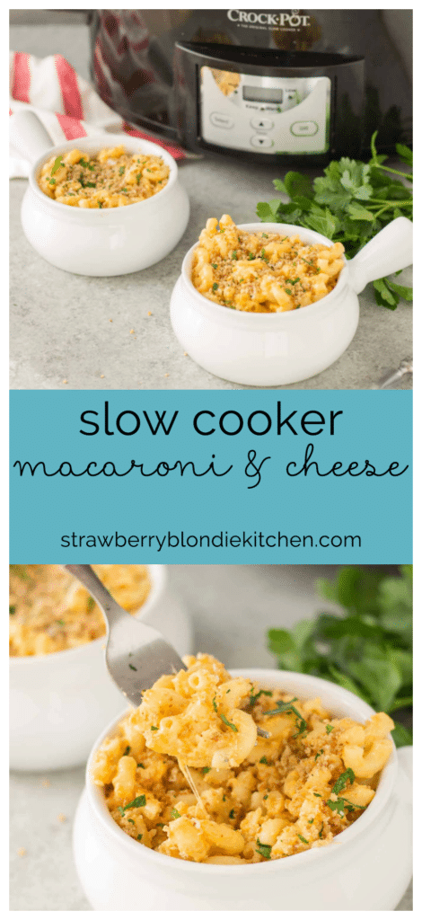 The cheesiest, creamiest, easiest and very BEST Slow Cooker Macaroni and Cheese to have your family begging for more! | Strawberry Blondie Kitchen