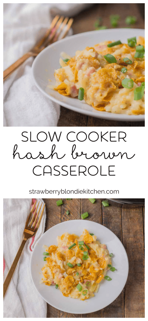 What could be better than cheese and potatoes except for Slow Cooker Hash Brown Casserole! Serve it for breakfast, as a side dish or Easter brunch and it’ll please the crowd. Strawberry Blondie Kitchen