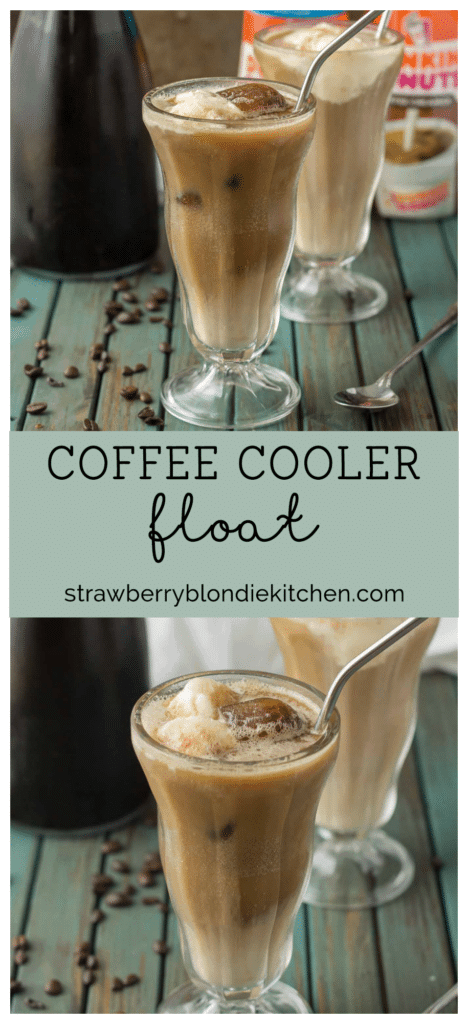 Have your coffee and your dessert too with this Coffee Cooler Float. Cold brew is combined with root beer, cream and vanilla ice cream to give you the ultimate in coffee indulgence! | Strawberry Blondie Kitchen
