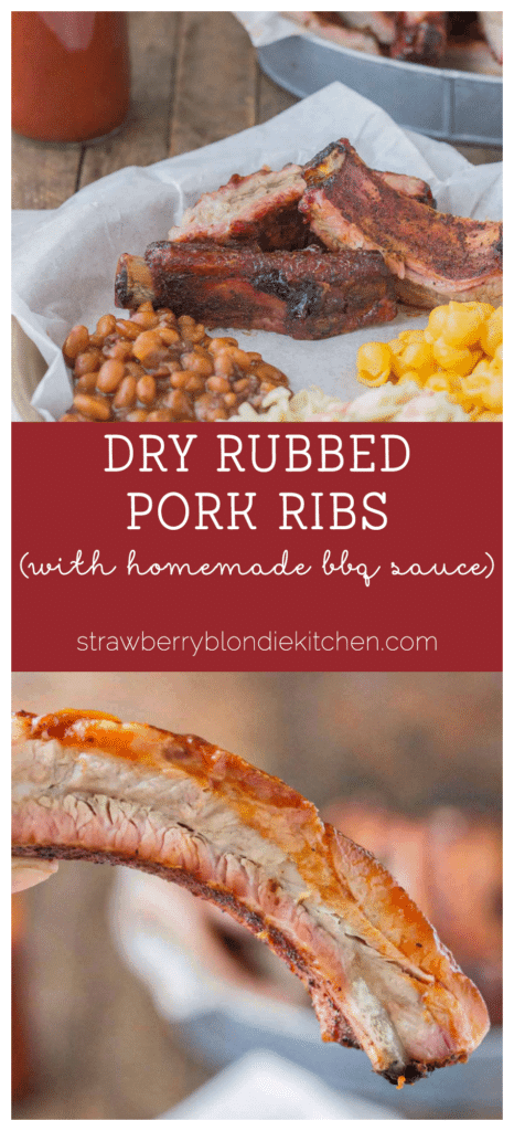Sweet and Smoky, these Dry Rubbed Pork Ribs are extra tender and juicy thanks to Smithfield Extra Tender Pork Back Ribs. One look and you'll be running to the grill to make your own! | Strawberry Blondie Kitchen