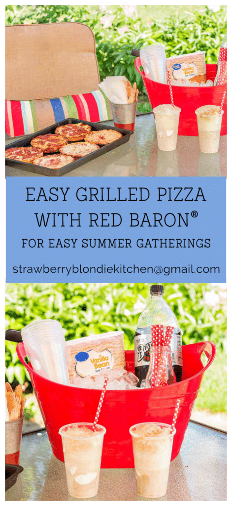 Summertime pizza parties have never been easier and simpler thanks to Easy grilled pizzas with Red Baron Singles Deep Dish pizzas. Throw a few on the grill and you’ve got yourself a pizza party faster than you can call the delivery man. | Strawberry Blondie Kitchen