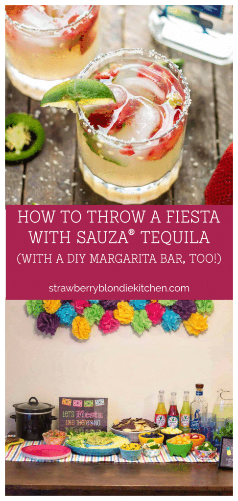 Throwing a fiesta couldn’t be easier with these simple pitcher style margaritas, a make your own margarita bar and a fun tablescape. Just grab a few friends and you’ve got a party! Strawberry Blondie Kitchen