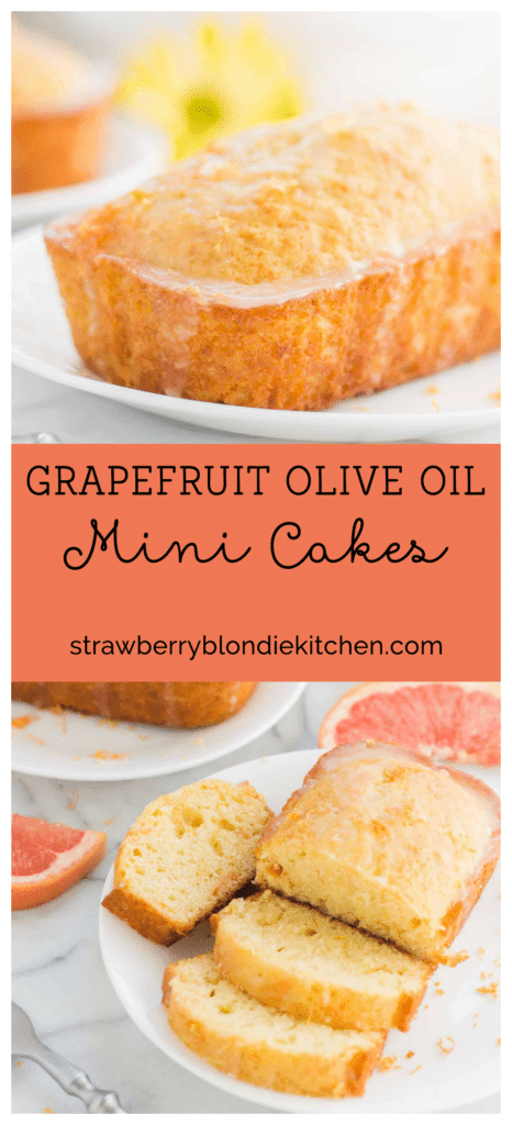 Deliciously moist and bursting with fresh grapefruit flavor, these Grapefruit Olive Oil Mini Cakes are cute, delectable and delightful making them perfect for any occasion! Strawberry Blondie Kitchen