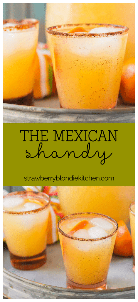 Easy chillin’ is my motto this summertime with a little help from The Mexican Shandy. Light and refreshing, this cocktail will have you “finding the beach” in no time! | Strawberry Blondie Kitchen