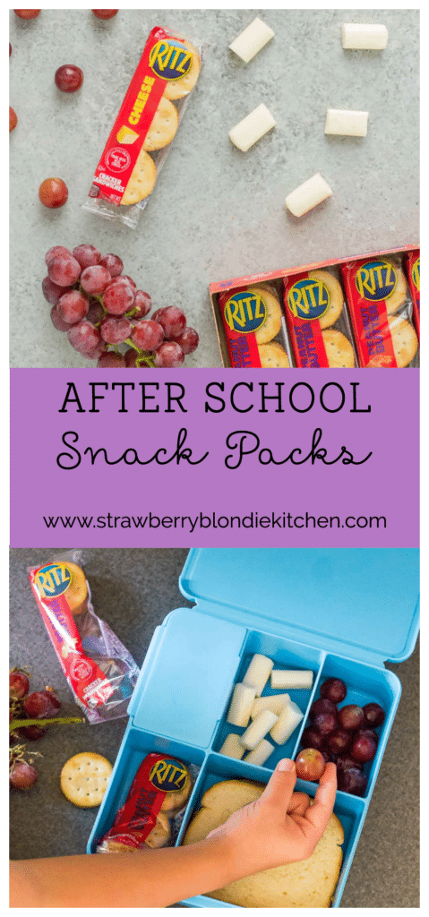 Kids starving after a long day of school?  Be prepared for when hunger strikes with After School Snack Packs featuring RITZ Filled Cracker Sandwiches and all their favorites! | Strawberry Blondie Kitchen