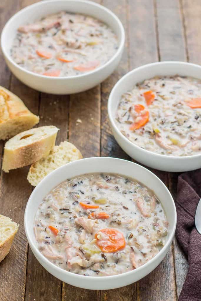 Crockpot Chicken and Wild Rice Soup - Strawberry Blondie Kitchen