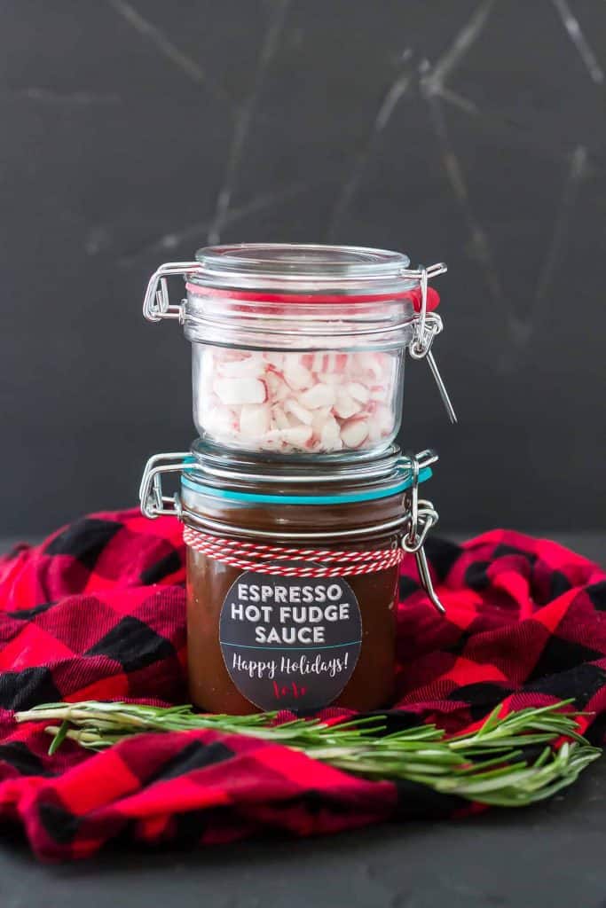 Espresso Hot Fudge Sauce is made in the slow cooker and it's the perfect holiday gift for all your friends and family this holiday season who have a strong love of coffee and chocolate! | Strawberry Blondie Kitchen