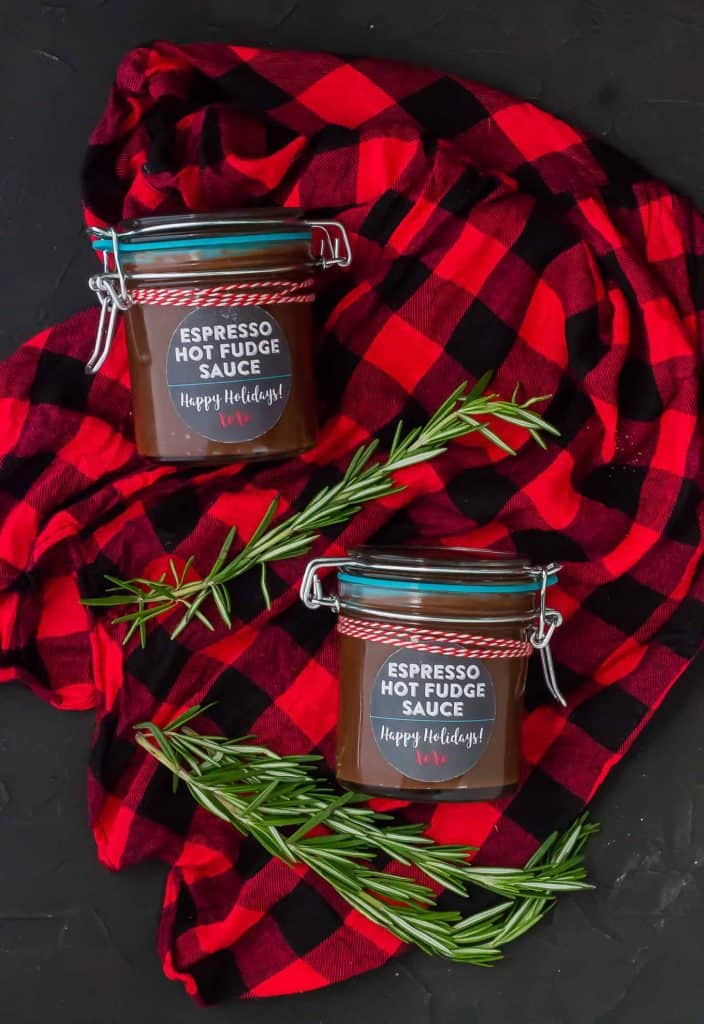 Espresso Hot Fudge Sauce is made in the slow cooker and it's the perfect holiday gift for all your friends and family this holiday season who have a strong love of coffee and chocolate! | Strawberry Blondie Kitchen