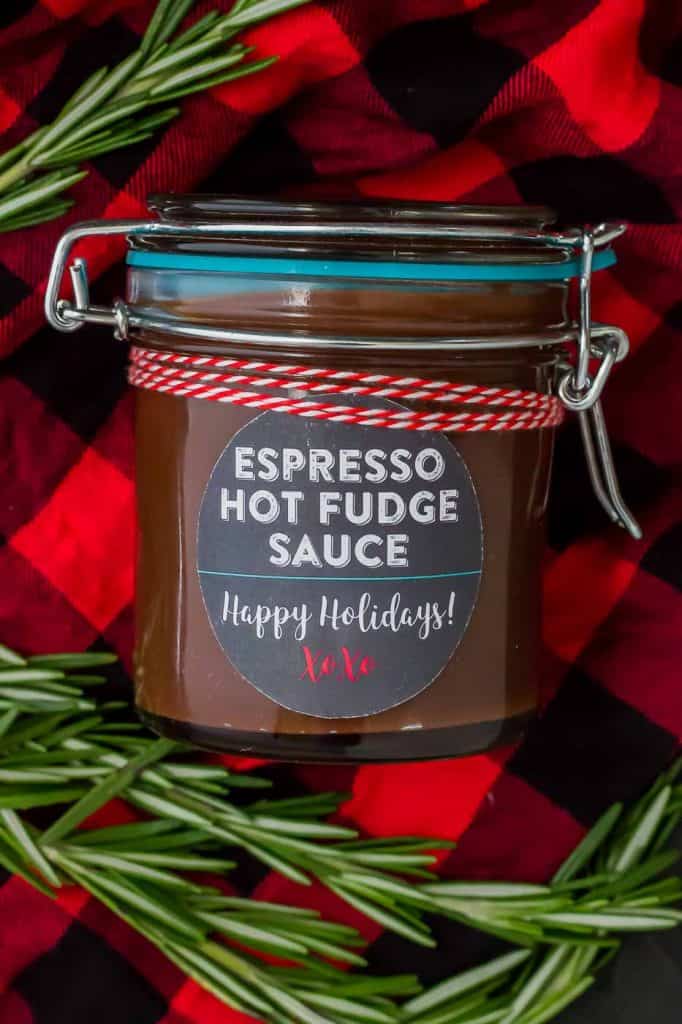 Espresso Hot Fudge Sauce is made in the slow cooker and it's the perfect holiday gift for all your friends and family this holiday season who have a strong love of coffee and chocolate! | Strawberry Blondie Kitchen