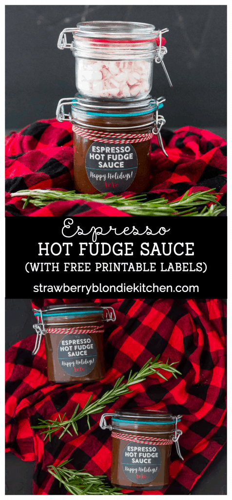 Espresso Hot Fudge Sauce is made in the slow cooker and it's the perfect holiday gift for all your friends and family this holiday season who have a strong love of coffee and chocolate! | Strawberry Blondie Kitchen