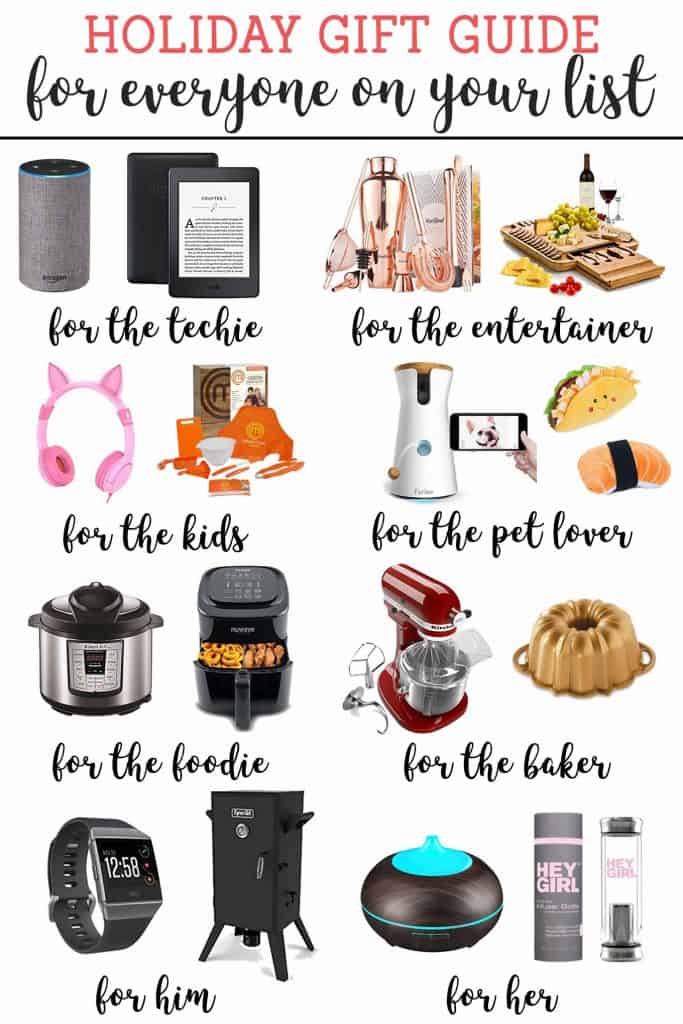 Holiday Gift Guides 2017 for everyone on your list; the foodie, the baker, the techie, the kids, the dog lover, the entertainer, for him and for her.  We've got you covered this holiday season! | Strawberry Blondie Kitchen