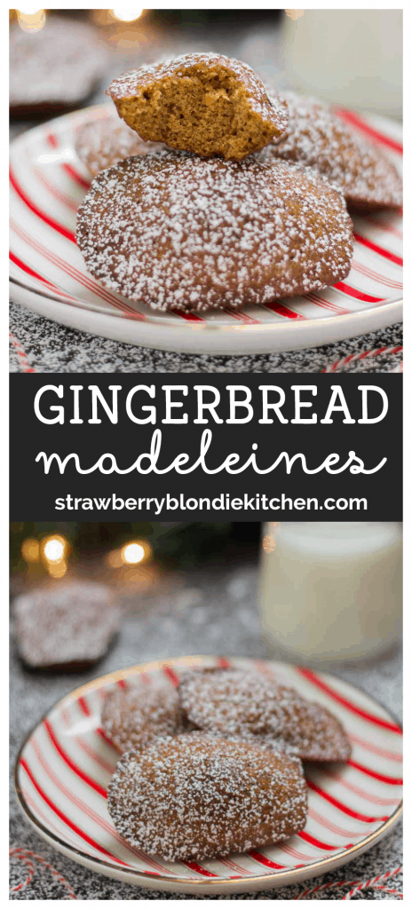 Gingerbread Madeleines are the perfect soft and buttery sponge cakes to send your tastebuds right into the holiday season! | Strawberry Blondie Kitchen