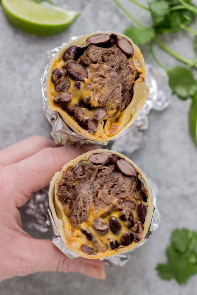 Braised Beef Nacho Burritos