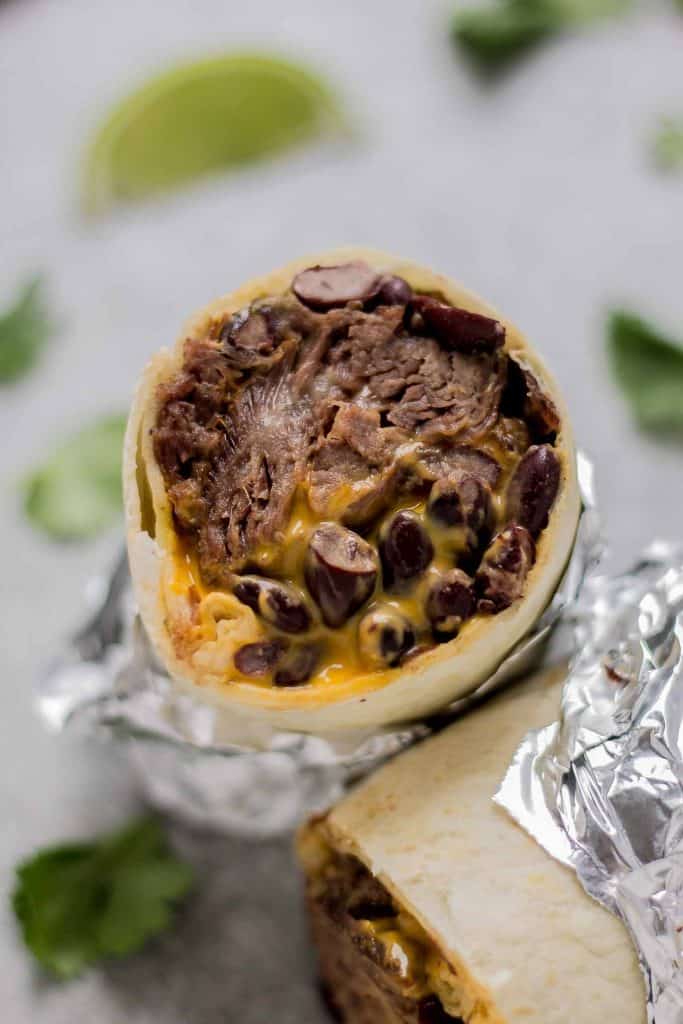 Braised Beef Nacho Burritos