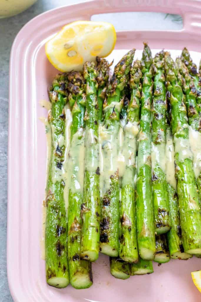 Grilled Asparagus with Mustard Dill Sauce