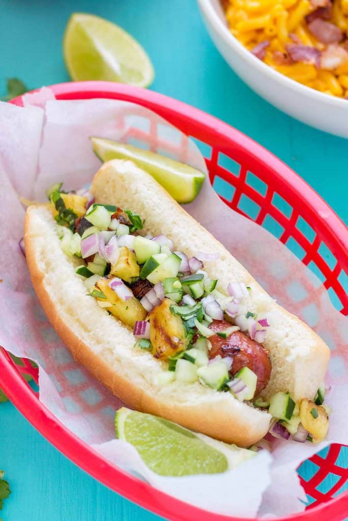 Hawaiian BBQ Hot Dogs