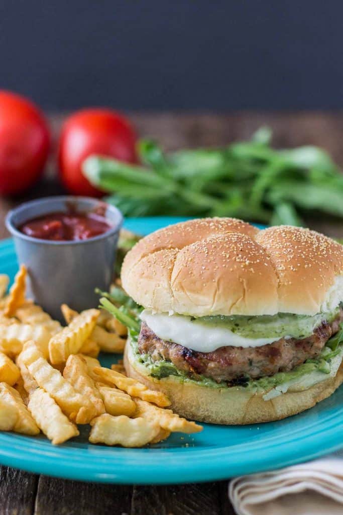 Pesto and Sun Dried Tomato Turkey Burgers