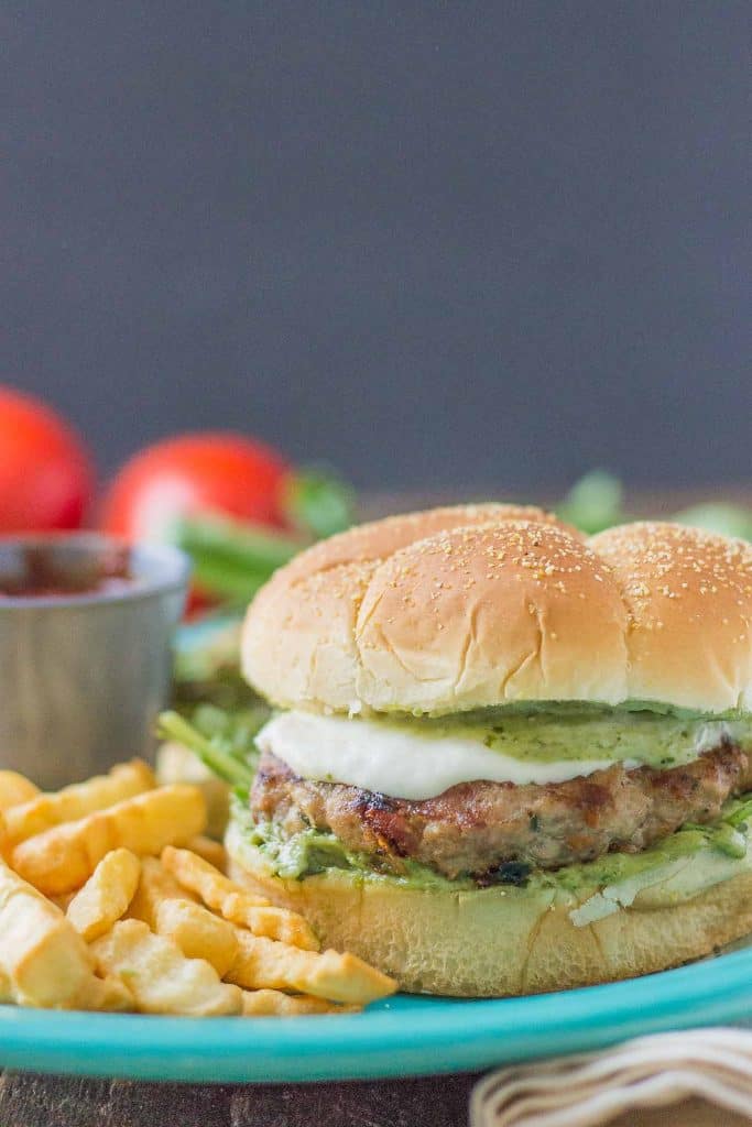 Pesto and Sun Dried Tomato Turkey Burgers