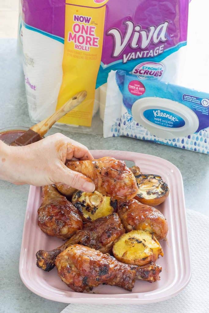 BBQ Peach Ginger Glazed Chicken Legs