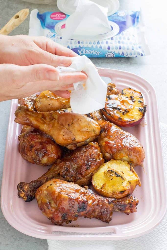 BBQ Peach Ginger Glazed Chicken Legs