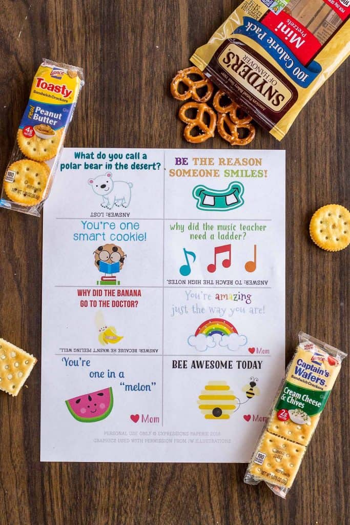 free Printable lunch box notes for children