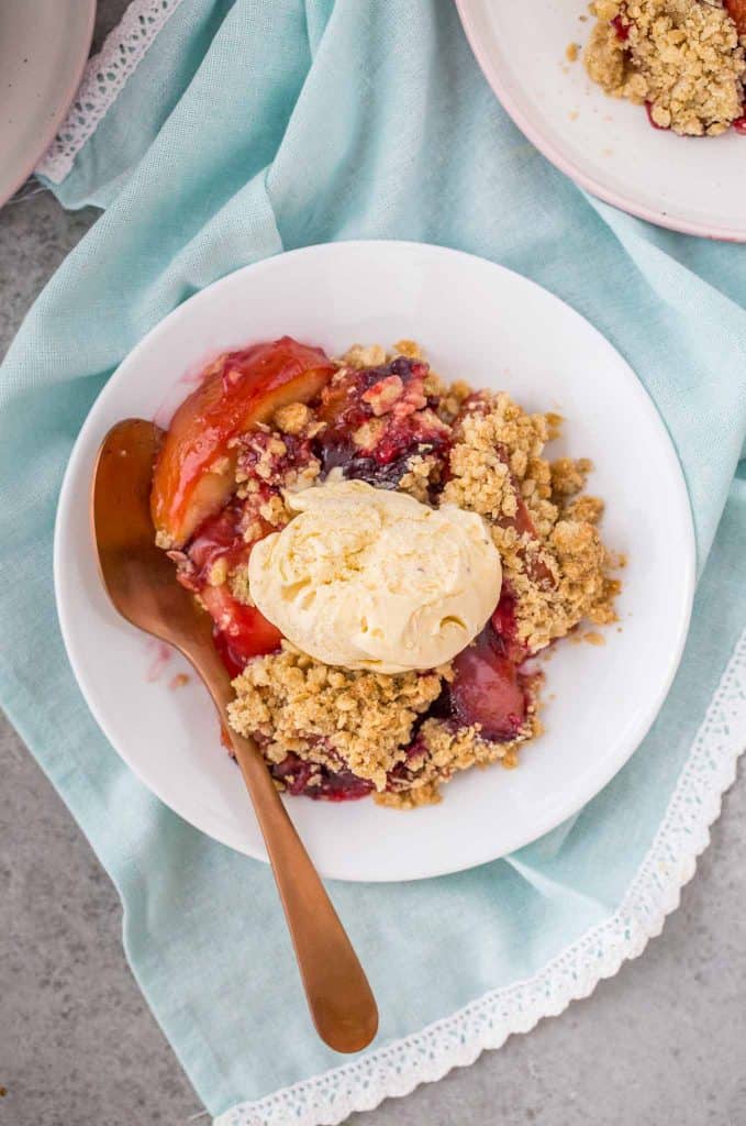Apple and Plum Crumble