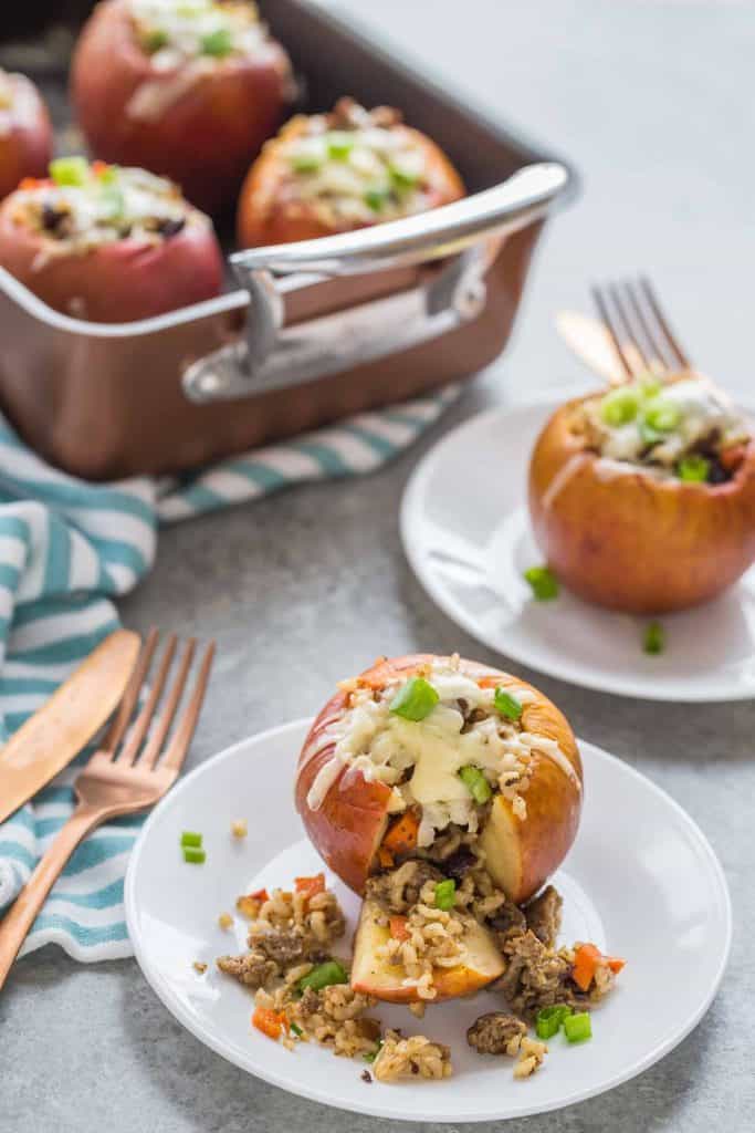Stuffed Apples with Cheddar and Sausage