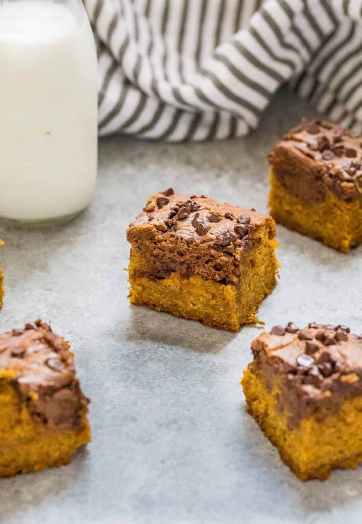 Chocolate Swirled Pumpkin Bars