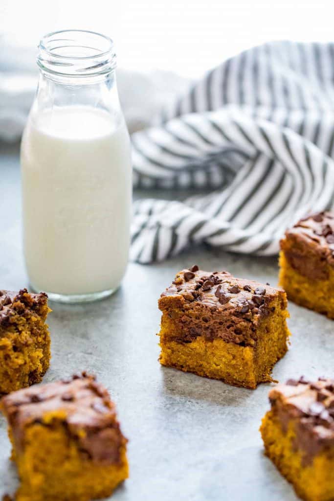 Chocolate Swirled Pumpkin Bars