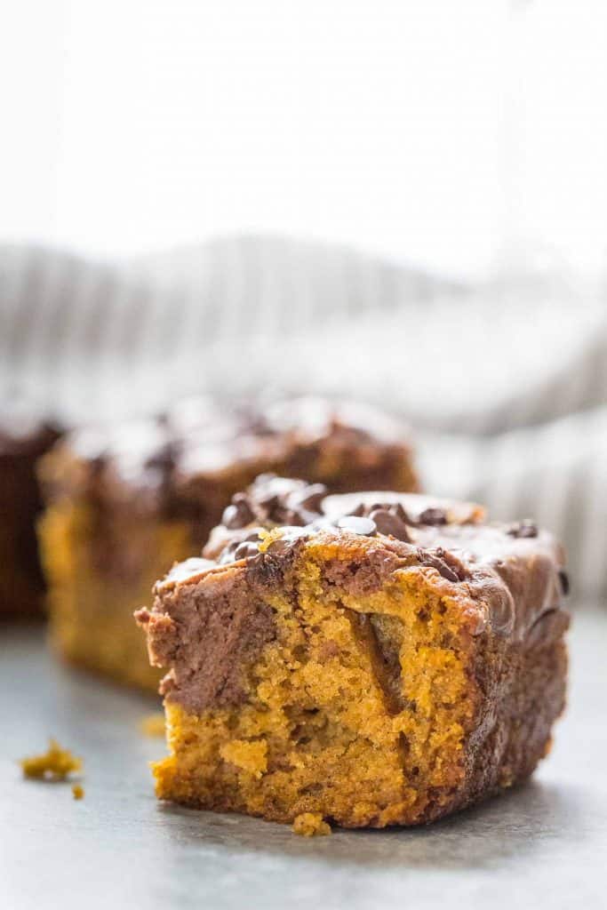 Chocolate Swirled Pumpkin Bars