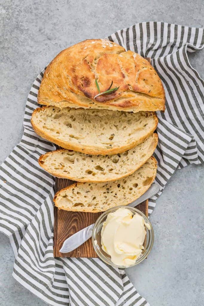 No Knead Rosemary Olive Oil Bread