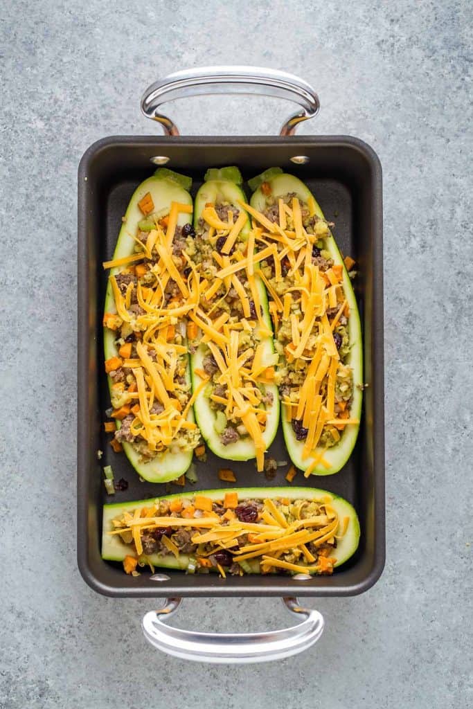 Zucchini Stuffing Boats